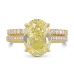 Fancy Light Yellow Oval Diamond Wedding Ring Set