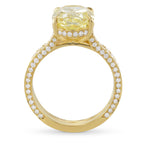 Fancy Light Yellow Oval Diamond Wedding Ring Set