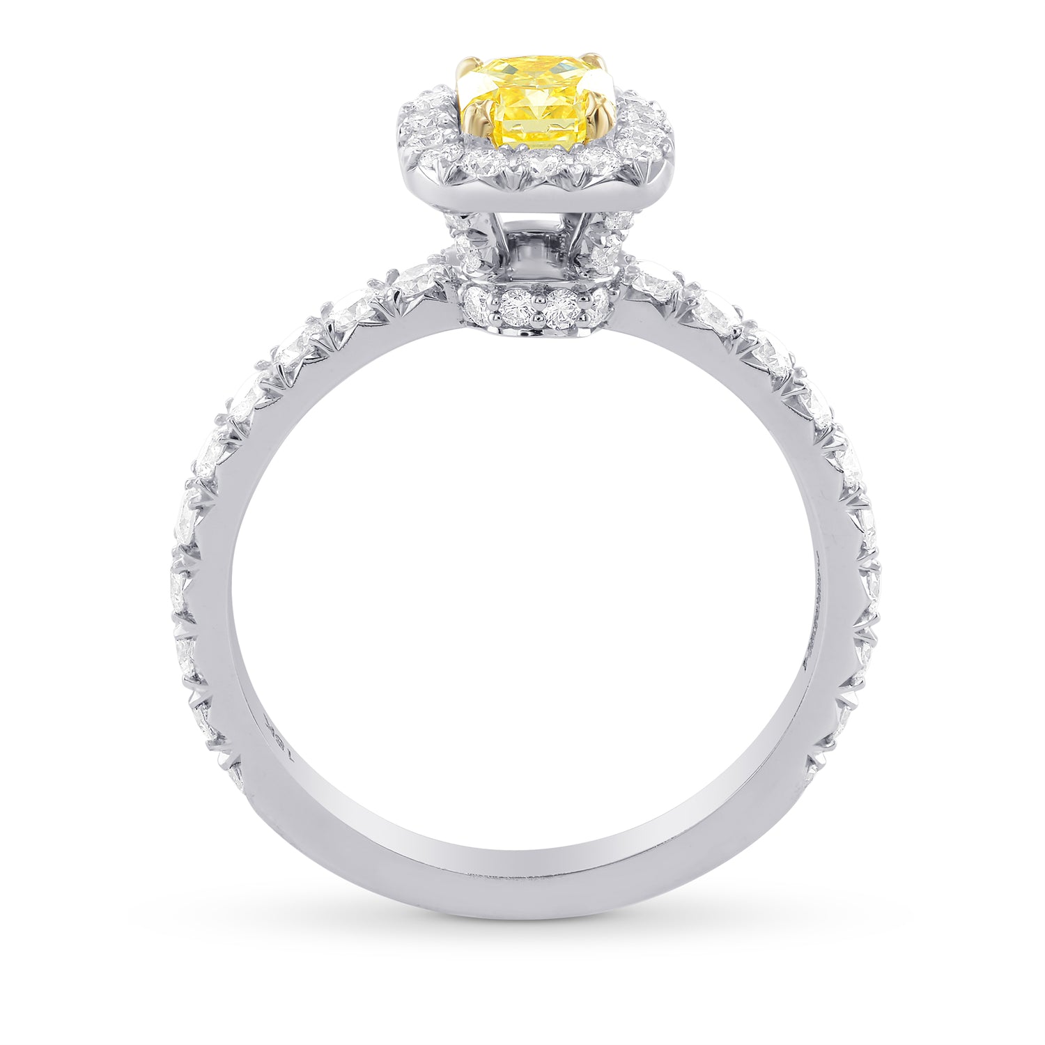Fancy Intense Yellow Radiant, Queens Halo Diamond Ring