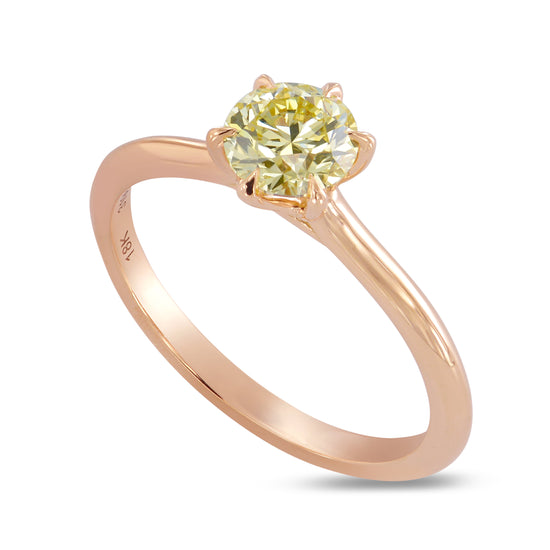 Fancy Light Yellow Solitaire Ring