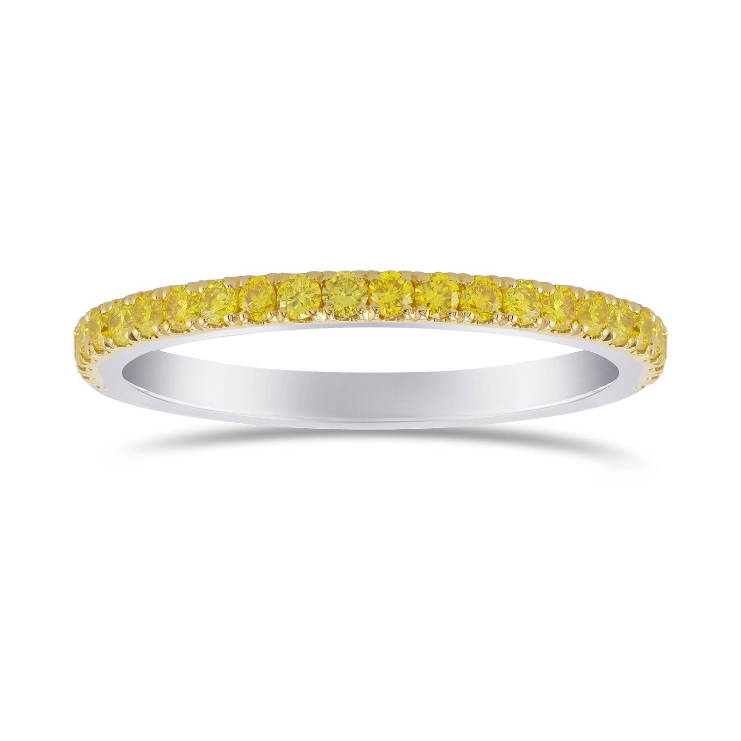 Canary Fancy Vivid Yellow Diamond Half Eternity Wedding Band