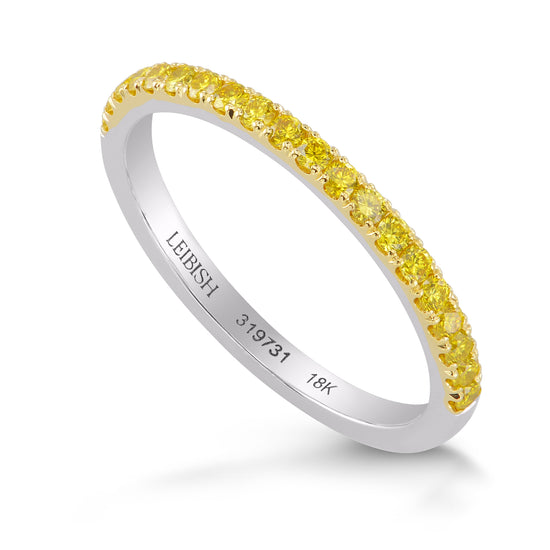 Canary Fancy Vivid Yellow Diamond Half Eternity Wedding Band