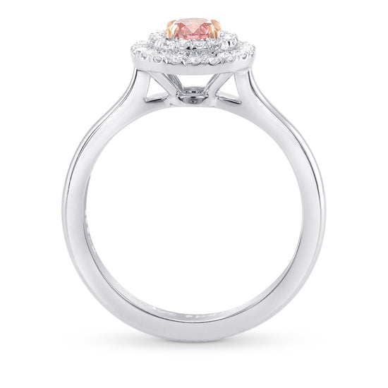 Fancy Intense Purplish Pink Round Diamond Double Halo Ring