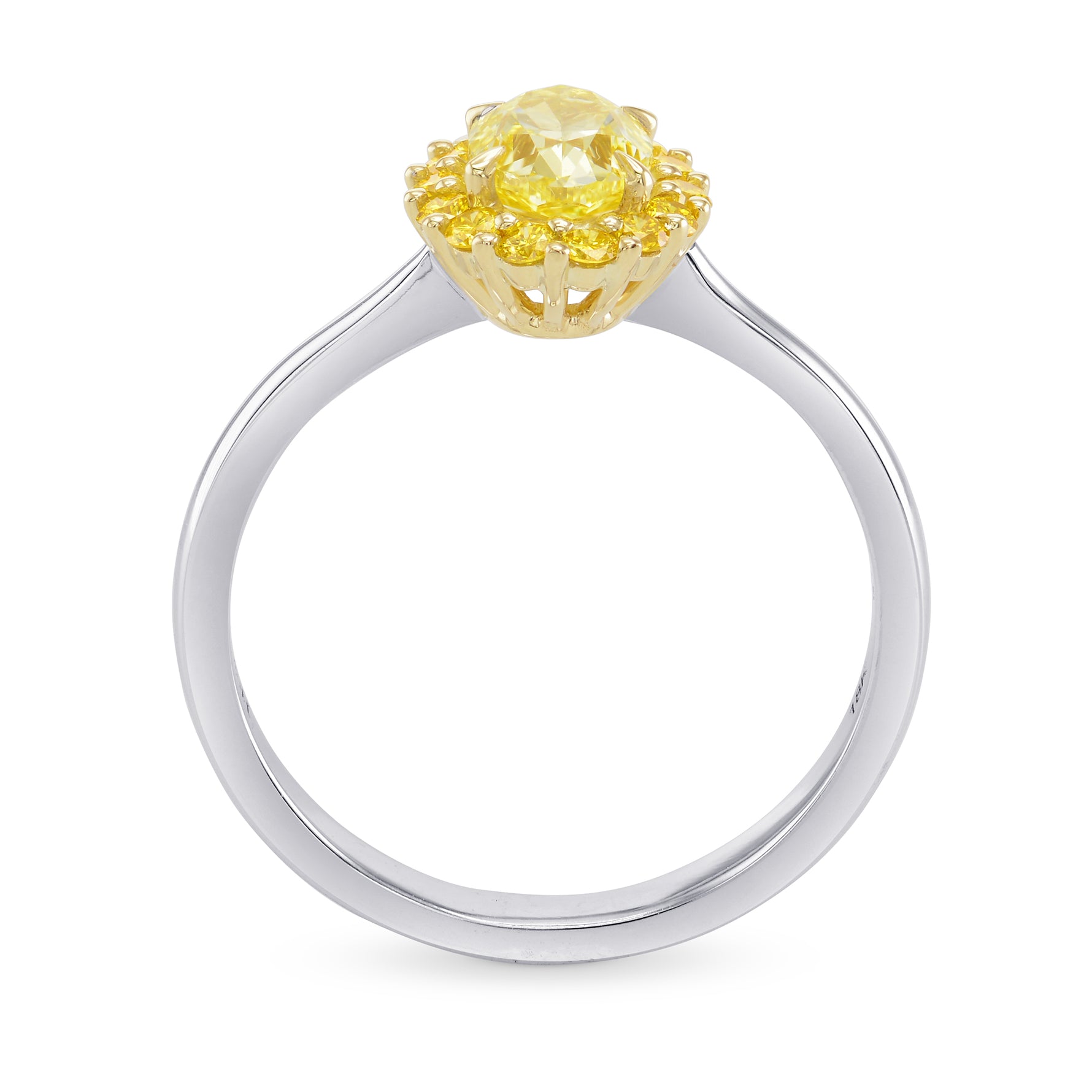 Fancy Intense Yellow Oval Halo Diamond Ring 