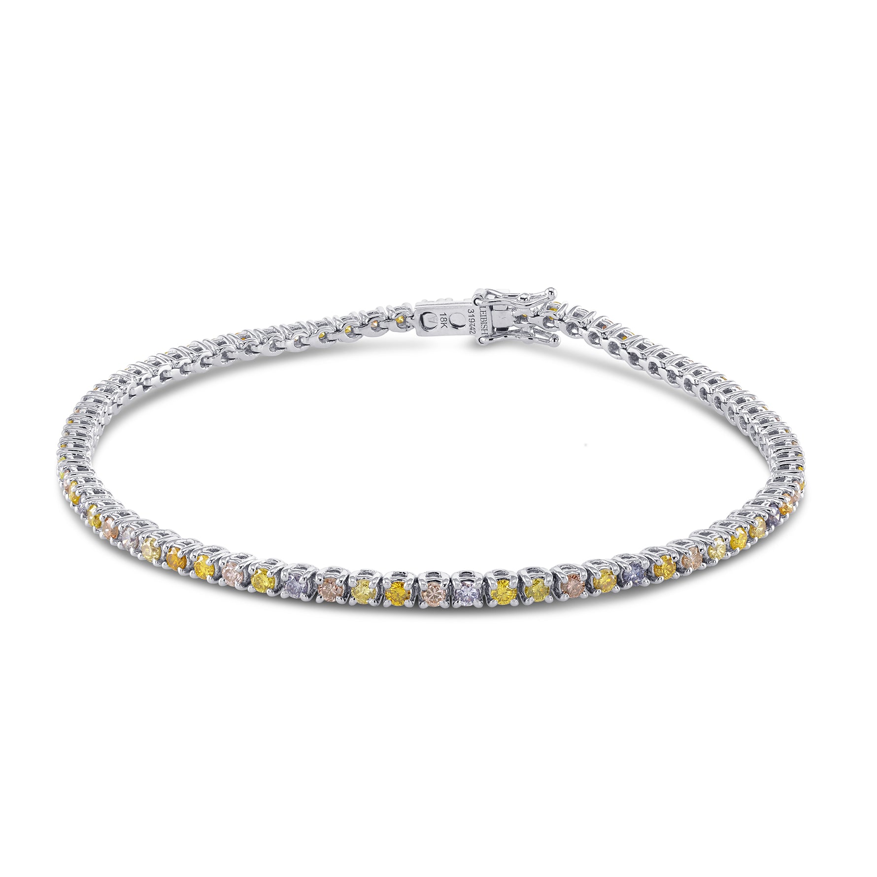 Multicolored Diamond Tennis Bracelet