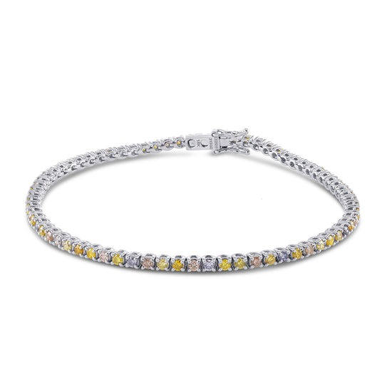 Multicolored Diamond Tennis Bracelet