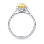 Fancy Yellow Cushion, Halo Diamond Ring