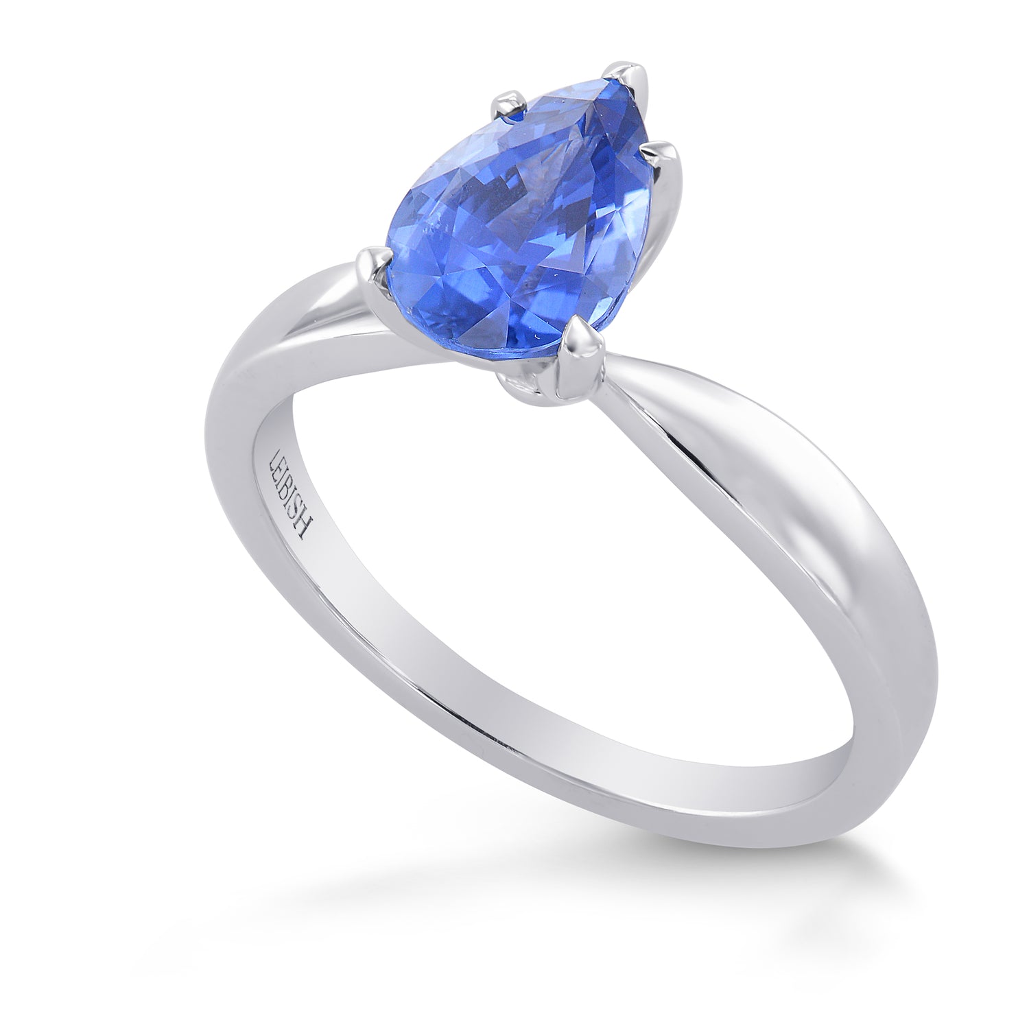 Sapphire Pear Shape Solitaire Ring