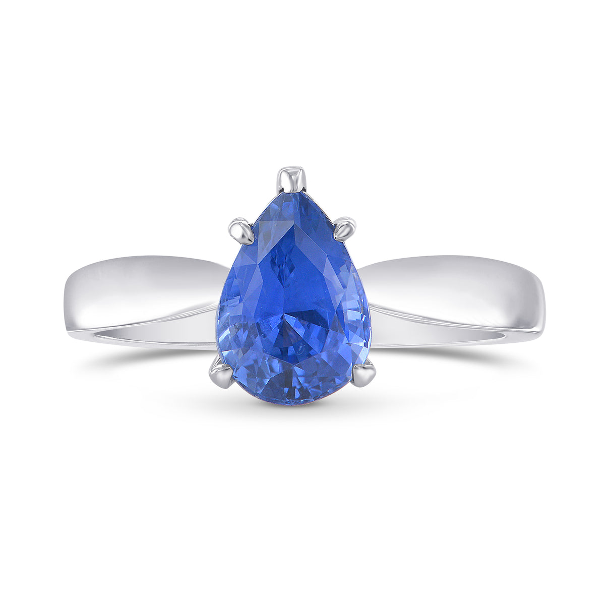 Sapphire Pear Shape Solitaire Ring
