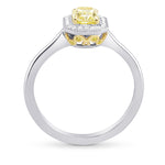 Fancy Yellow Radiant Halo Diamond Ring