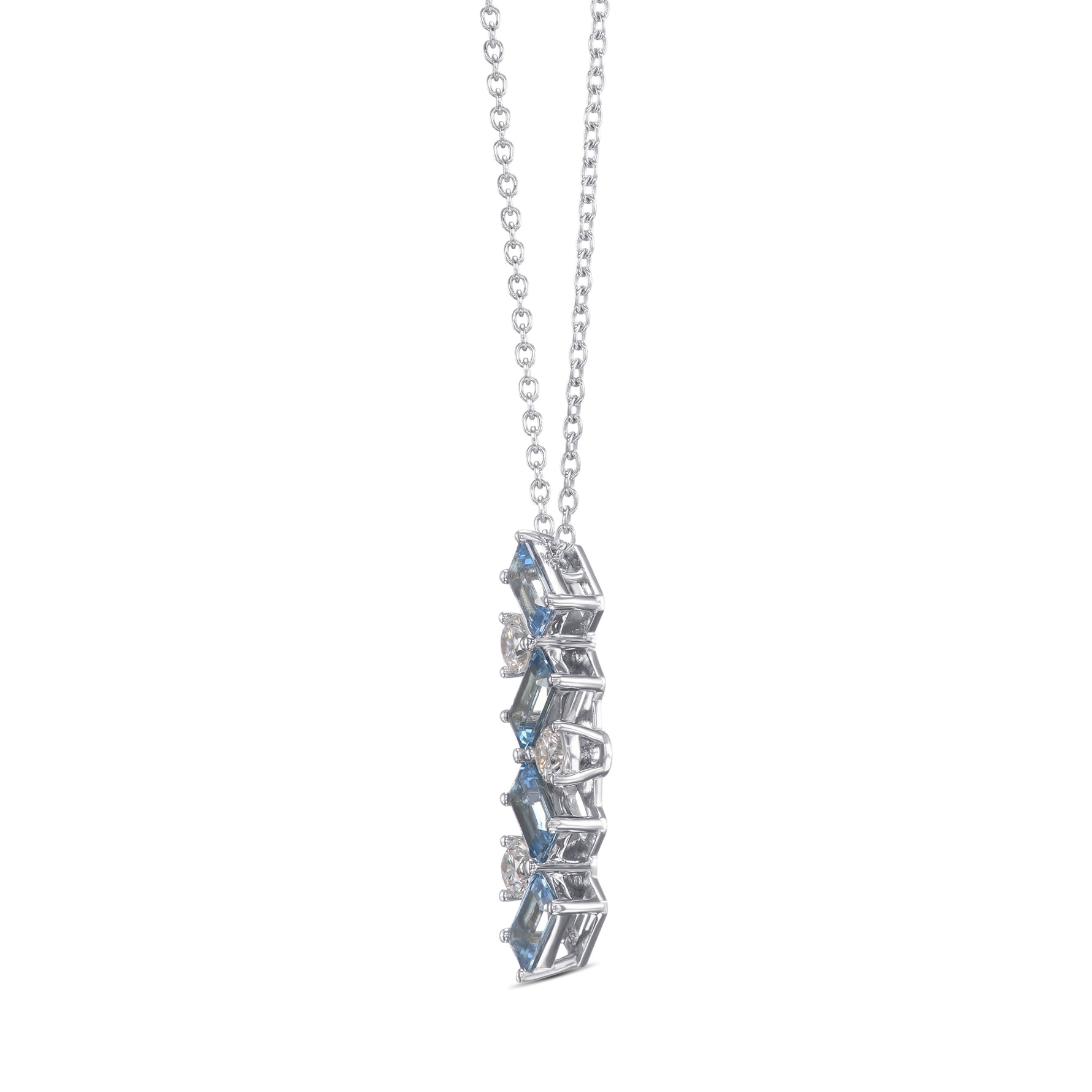 Aquamarine and Diamond Drop Pendant - 2