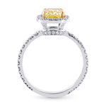 Fancy Yellow Cushion Diamond Halo Ring