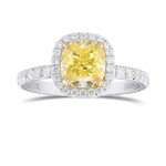 Fancy Yellow Cushion Diamond Halo Ring