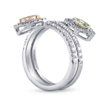 Two Stone Cross-over Halo Ring Setting - 2