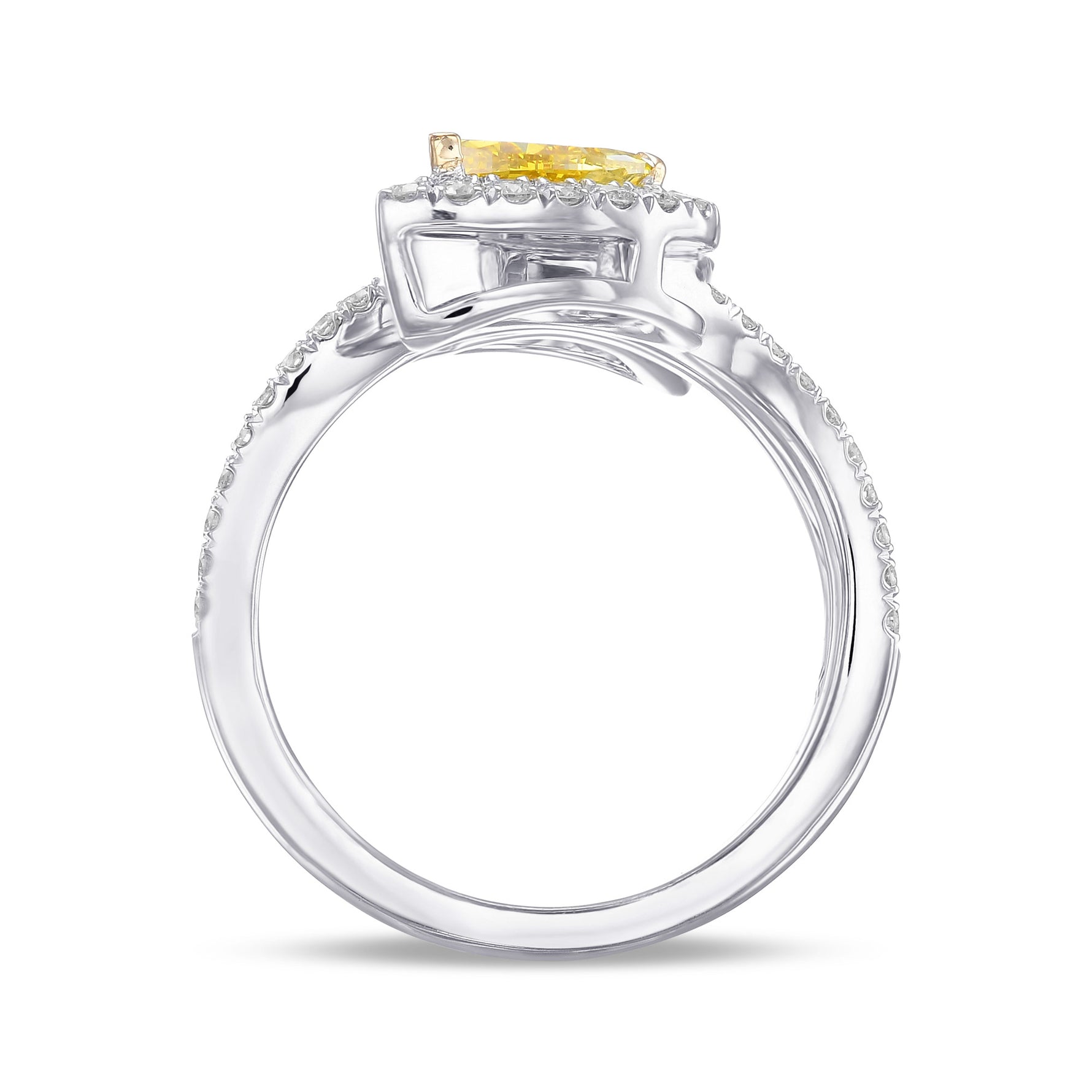 Two Stone Cross-over Halo Ring Setting - 2