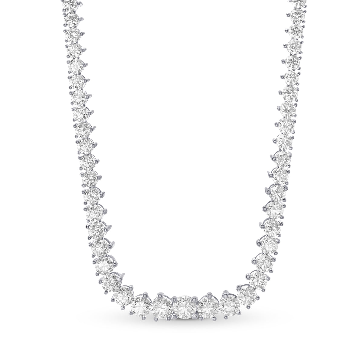 Extraordinary Round Diamond Necklace & Detachable Sapphire Halo Pendant