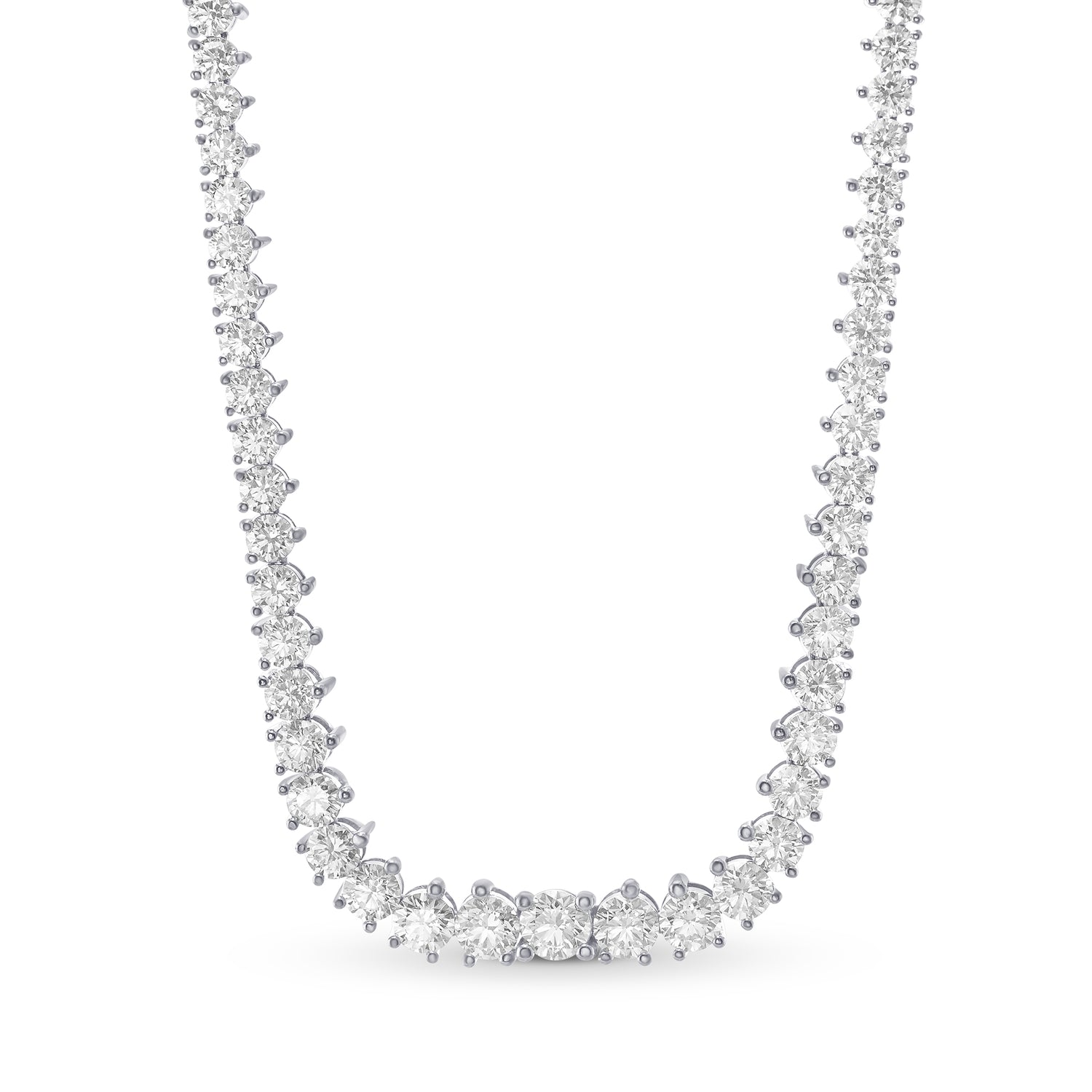 Extraordinary Round Diamond Necklace & Detachable Sapphire Halo Pendant