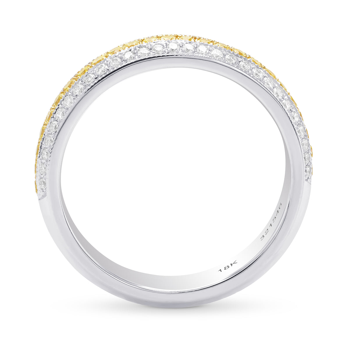 Fancy Intense Yellow and White Diamond Band Ring