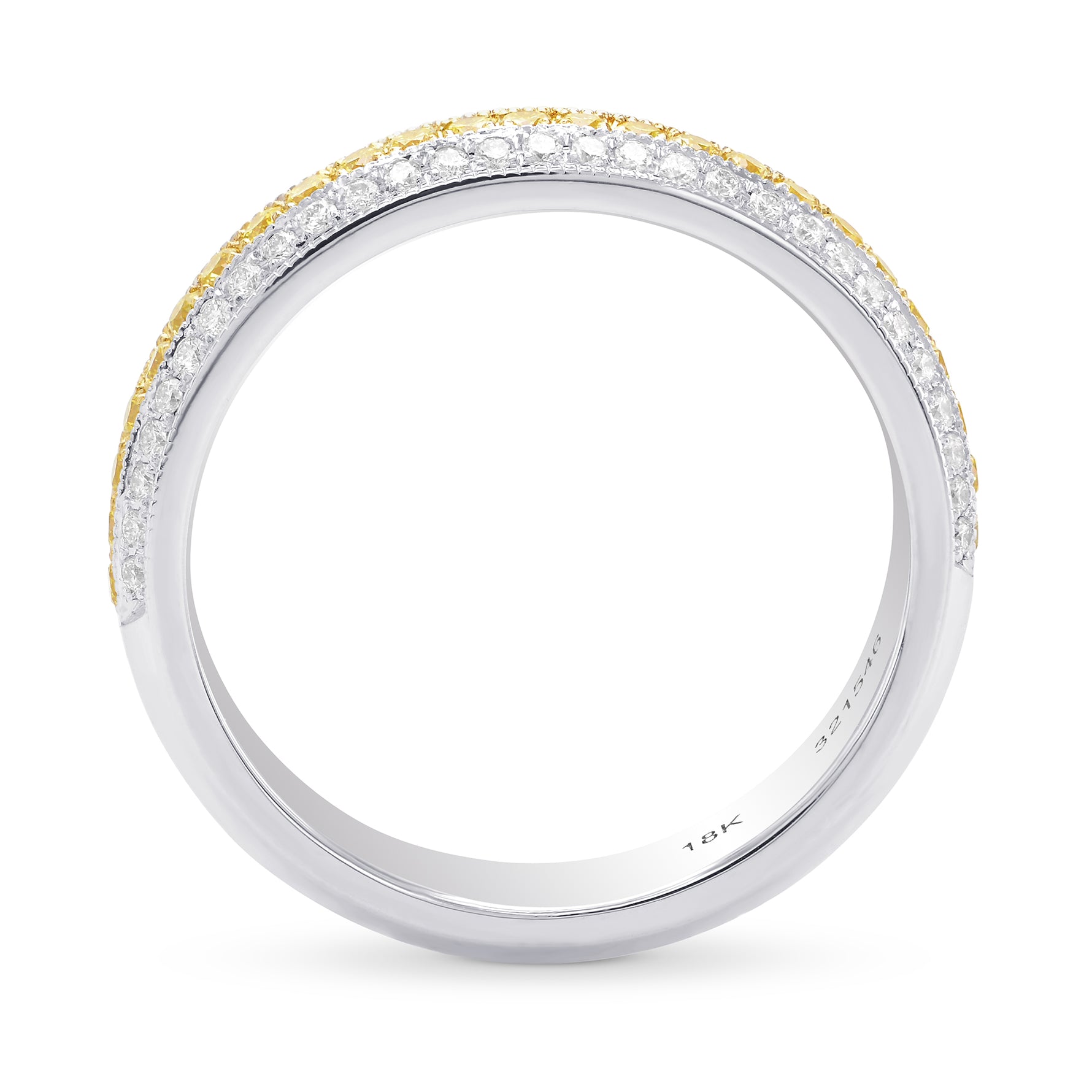 Fancy Intense Yellow and White Diamond Band Ring
