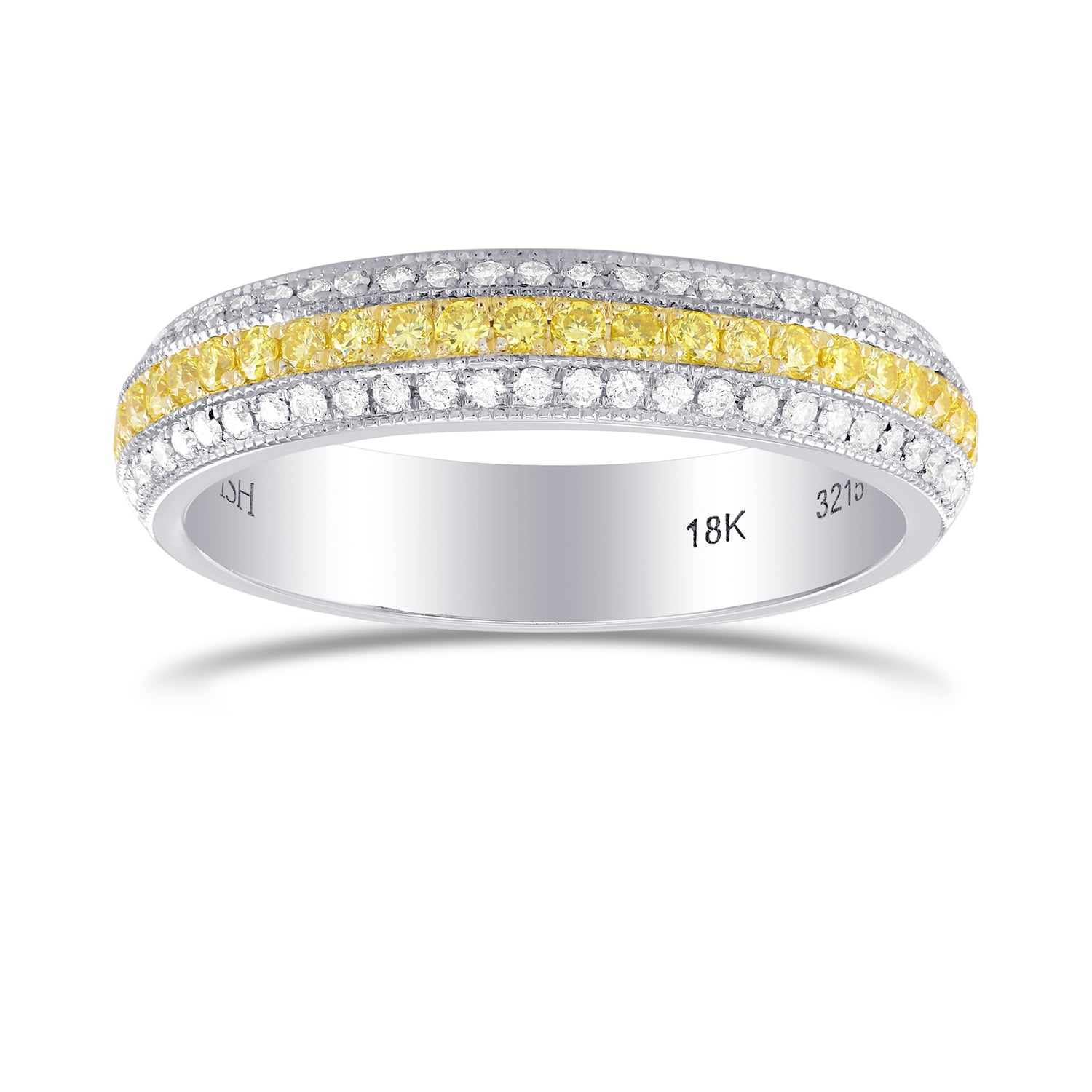 Fancy Intense Yellow and White Diamond Band Ring