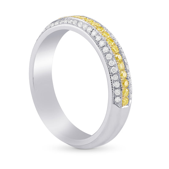 Fancy Intense Yellow and White Diamond Band Ring