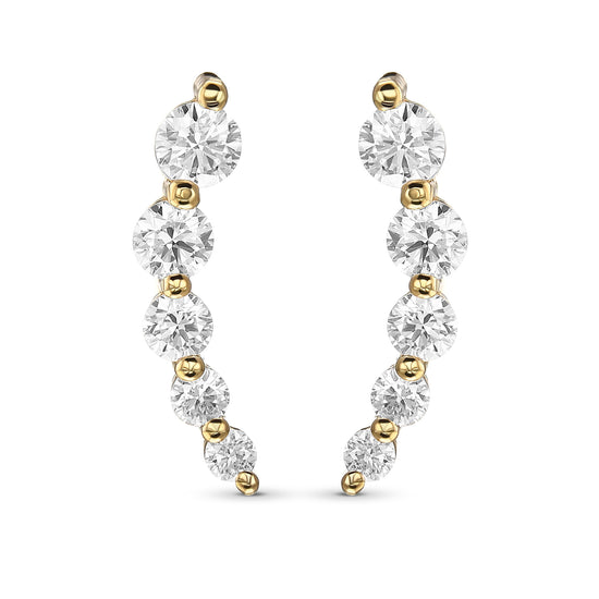 Colorless Round Brilliant Diamond Earrings