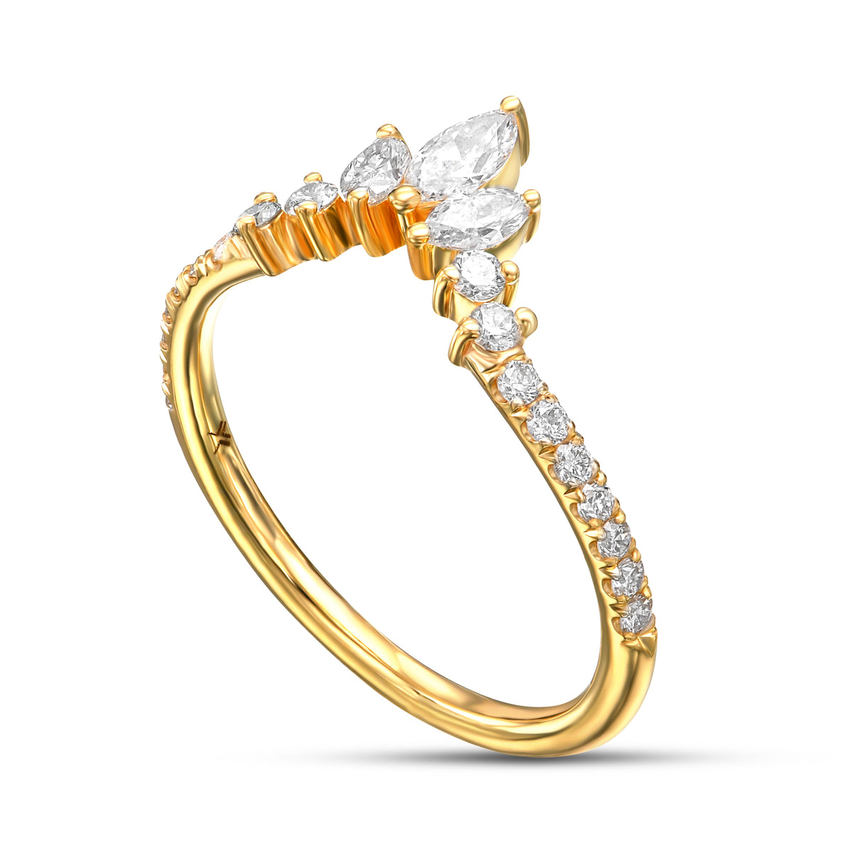 Fancy Brownish Yellow Pear Diamond Engagement & Wedding Ring Set GIA - 7