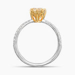 Fancy Brownish Yellow Pear Diamond Engagement & Wedding Ring Set GIA - 3