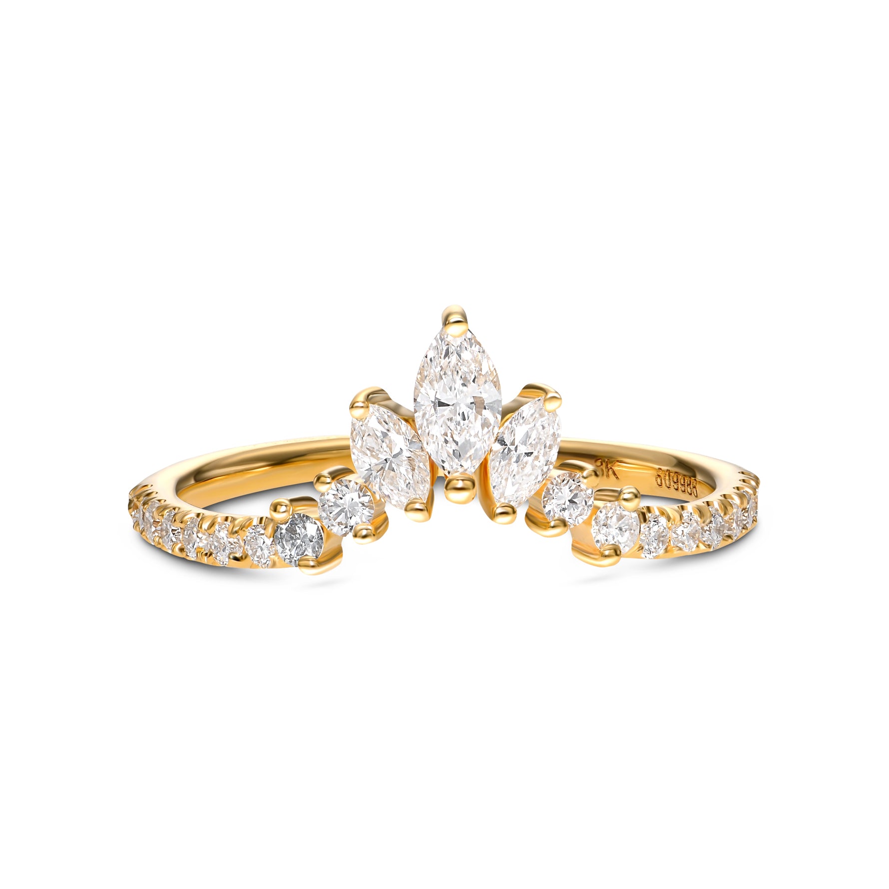 Fancy Brownish Yellow Pear Diamond Engagement & Wedding Ring Set GIA - 5