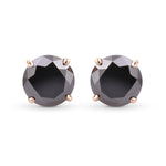 Natural Fancy Black Round Diamond Stud Earrings