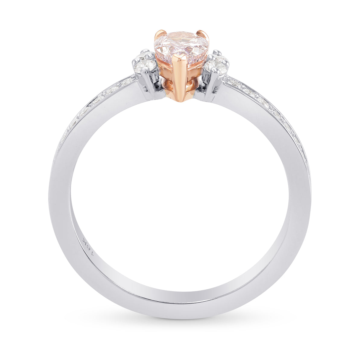 Fancy Purplish Pink Pear Diamond, Accent & Pave Ring  