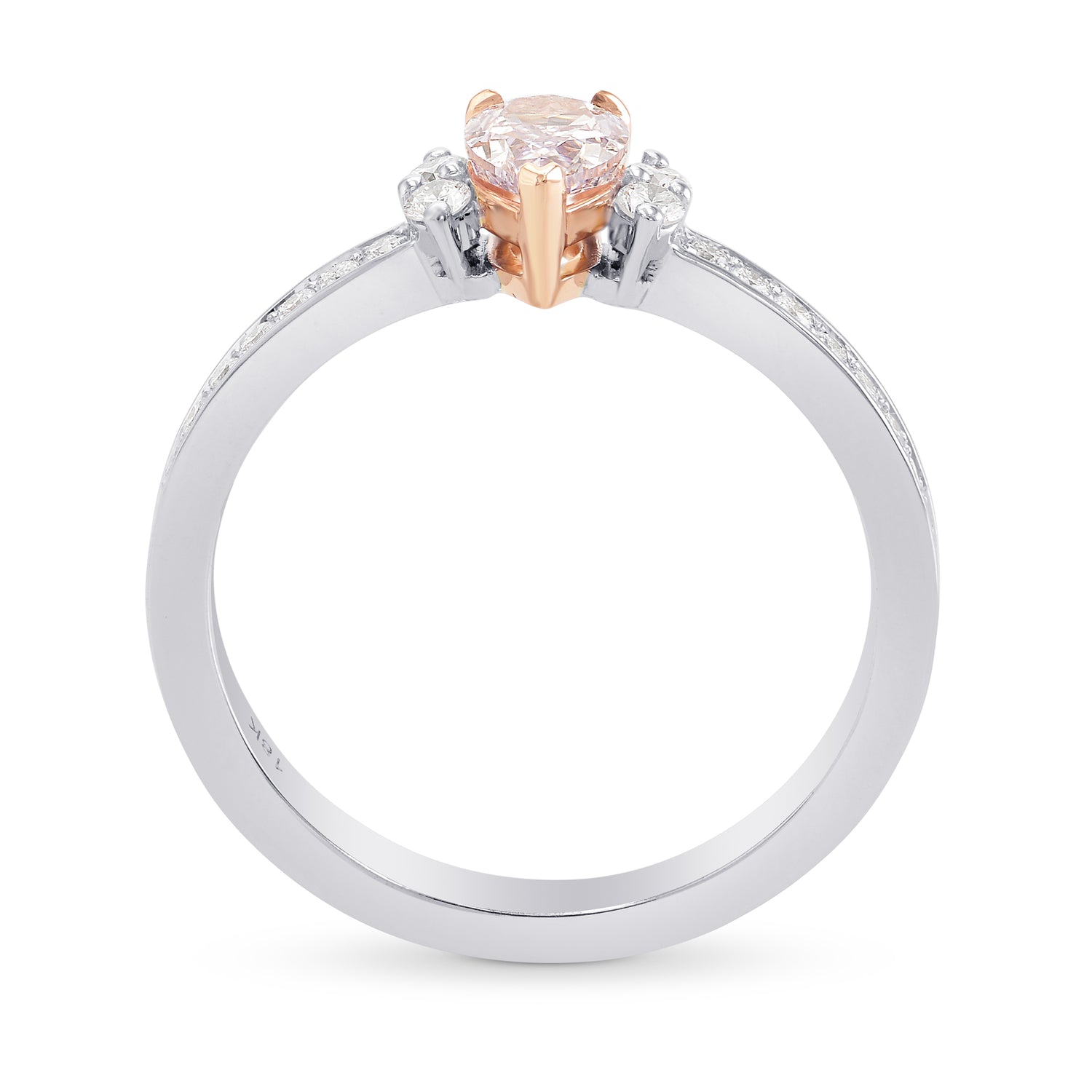 Fancy Purplish Pink Pear Diamond, Accent & Pave Ring  