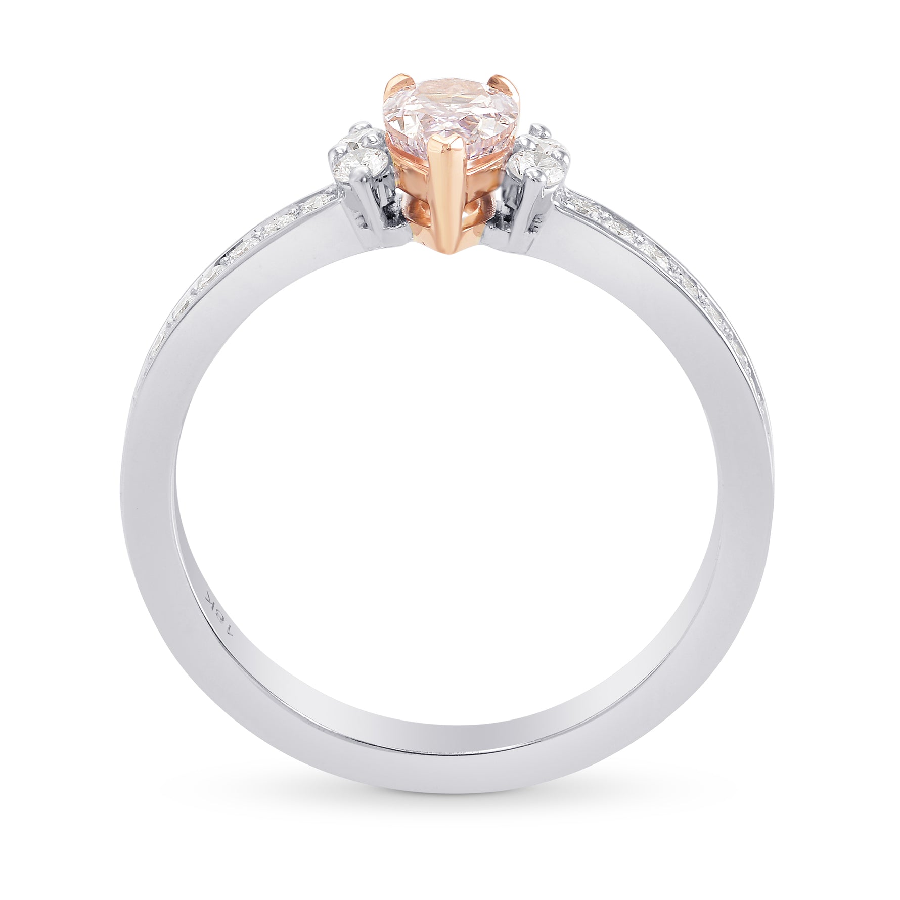 Fancy Purplish Pink Pear Diamond, Accent & Pave Ring  