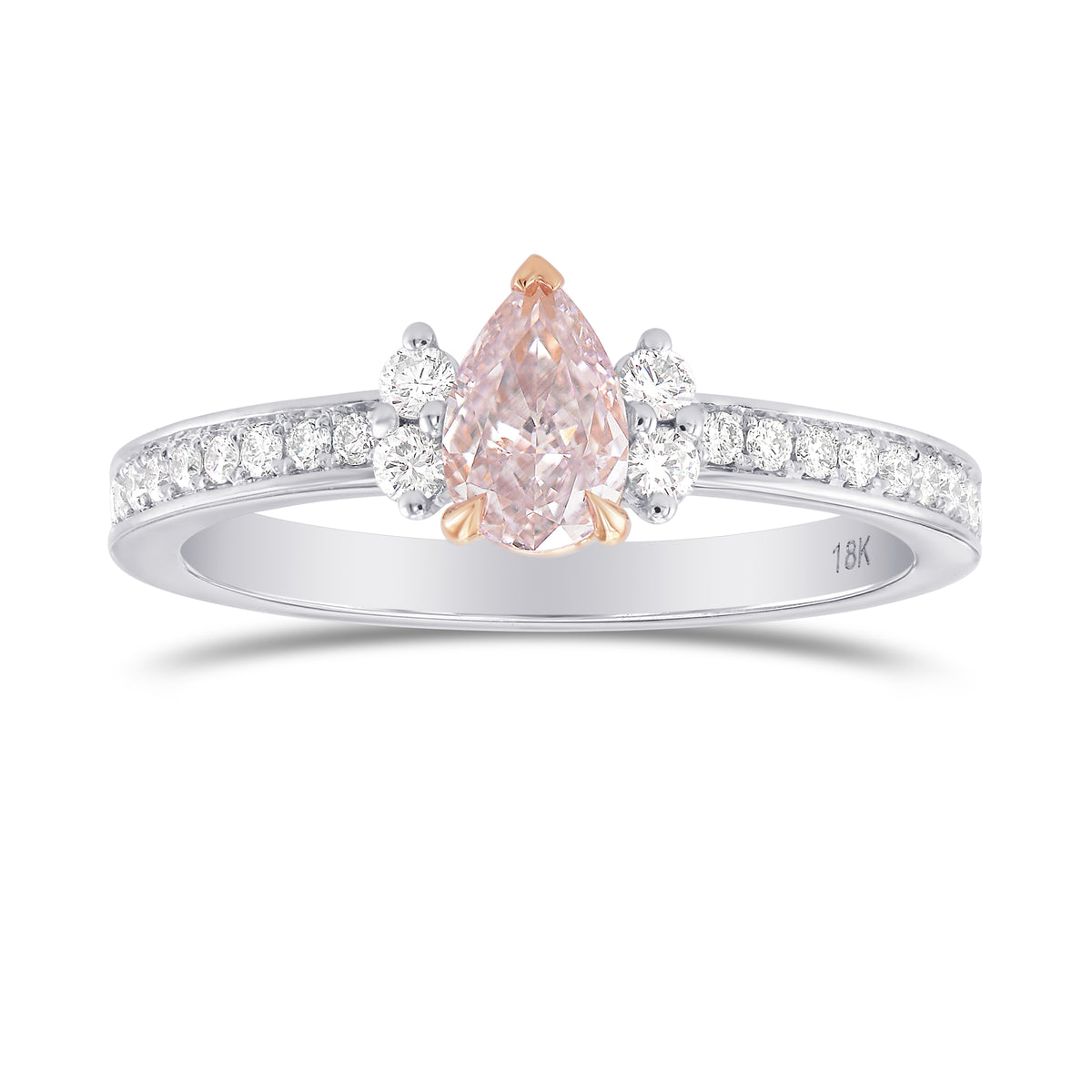 Fancy Purplish Pink Pear Diamond, Accent & Pave Ring  