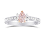 Fancy Purplish Pink Pear Diamond, Accent & Pave Ring  