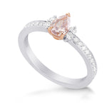Fancy Purplish Pink Pear Diamond, Accent & Pave Ring  