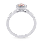 Fancy Purple Pink Round Diamond, Petite Halo Ring