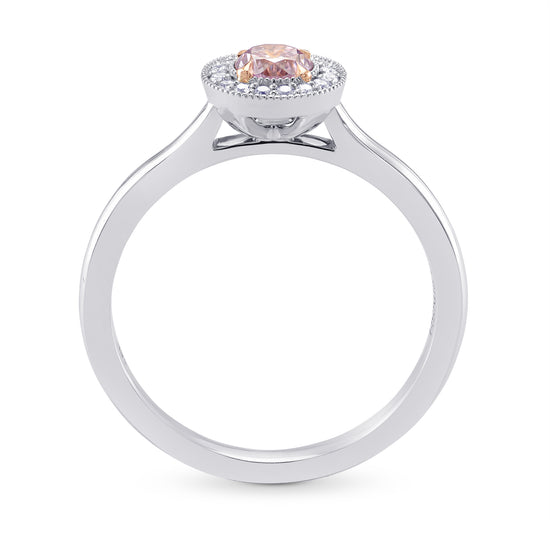 Fancy Purple Pink Round Diamond, Petite Halo Ring