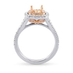 Semi Mount for a Fancy Light Purplish Pink Cushion Diamond Halo Ring