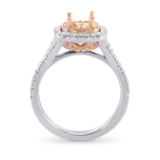 Semi Mount for a Fancy Light Purplish Pink Cushion Diamond Halo Ring