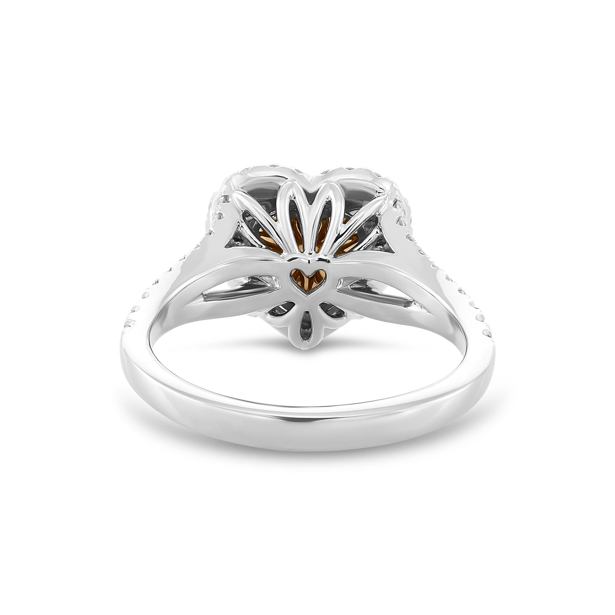 Light Brown-Pink Double Halo Ring GIA - 4