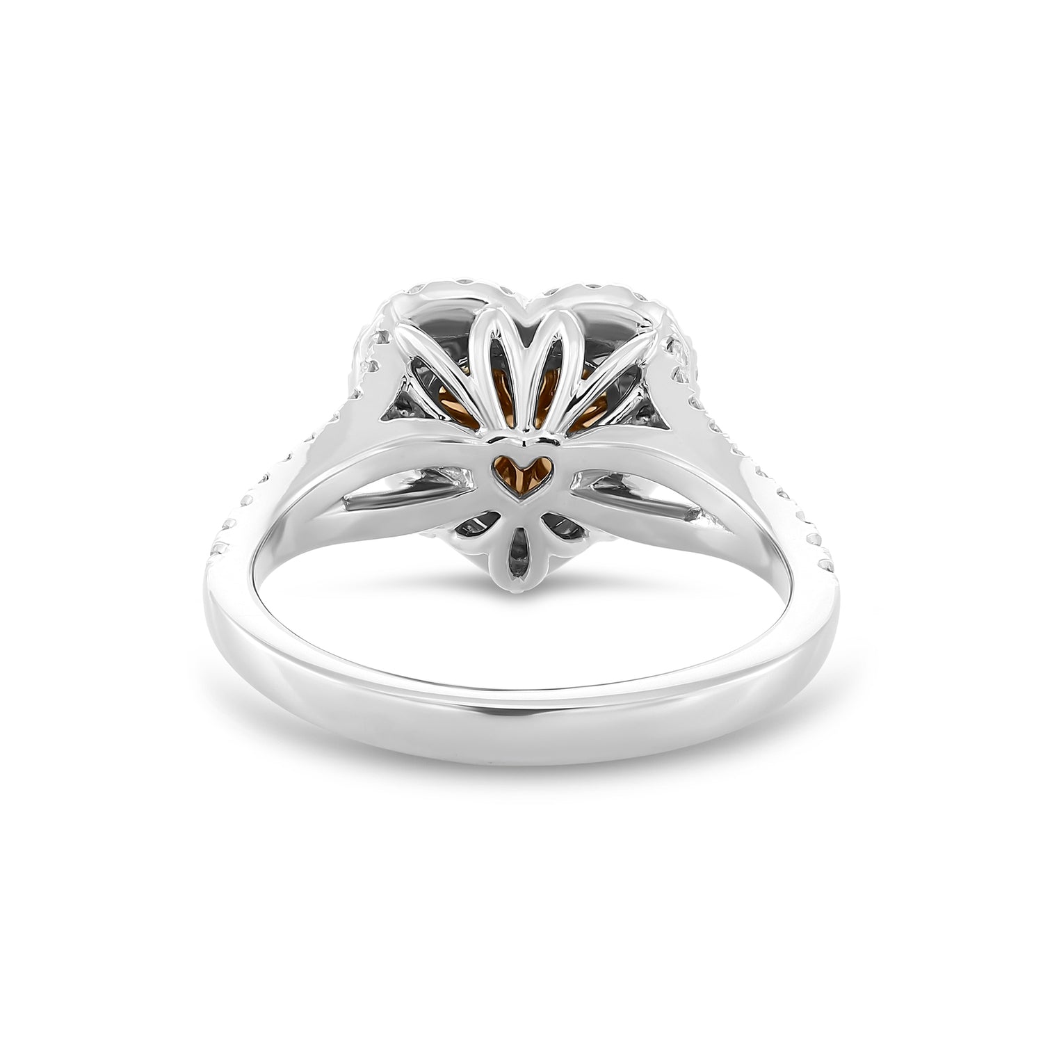 Light Brown-Pink Double Halo Ring GIA - 4