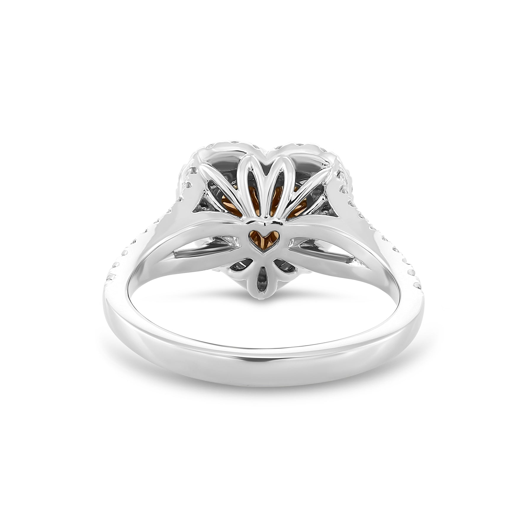 Light Brown-Pink Double Halo Ring GIA - 4