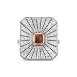 Fancy Deep Orangy Pink Enamel Ring GIA