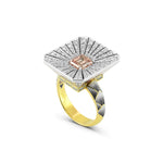 Fancy Deep Orangy Pink Enamel Ring GIA - 3