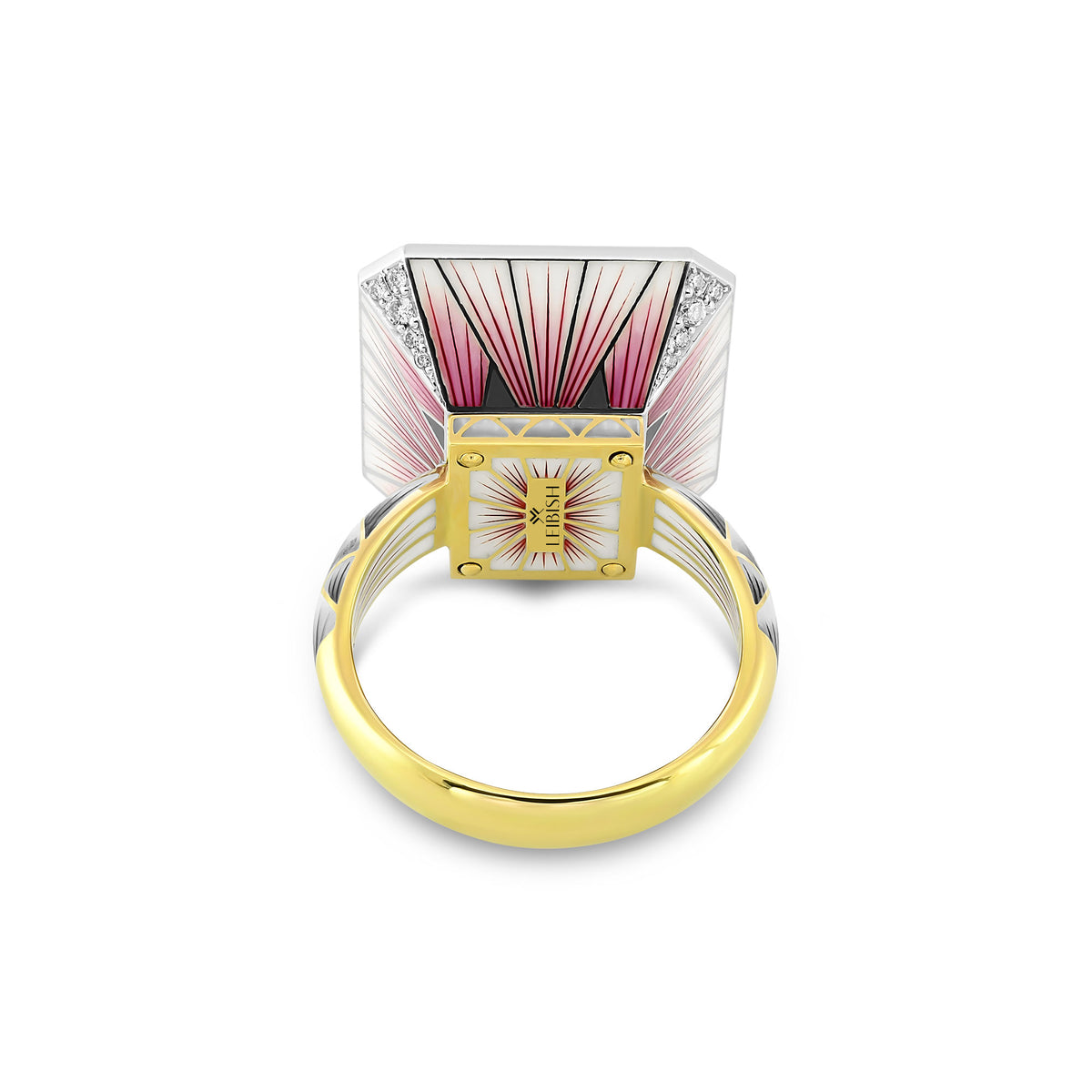Fancy Deep Orangy Pink Enamel Ring GIA - 6