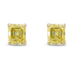 Fancy Yellow Emerald Diamonds Stud Earrings
