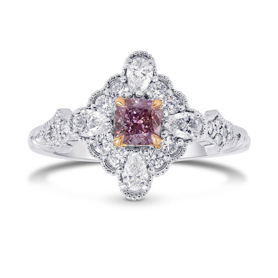 Fancy Intense Pink Purple Diamond Halo Ring