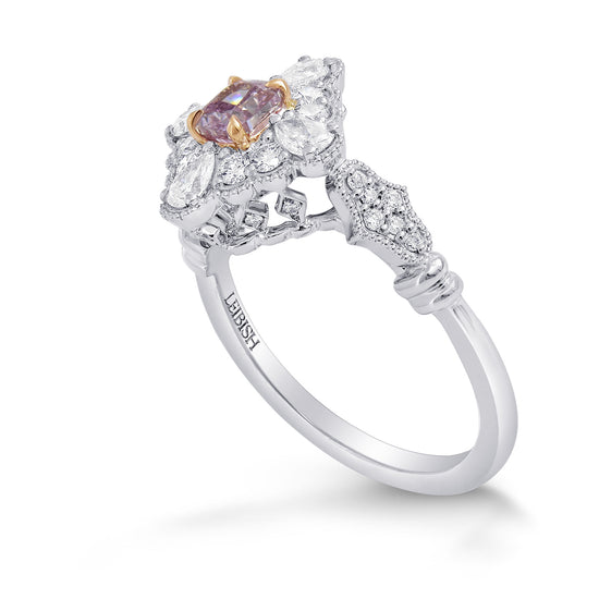 Fancy Intense Pink Purple Diamond Halo Ring
