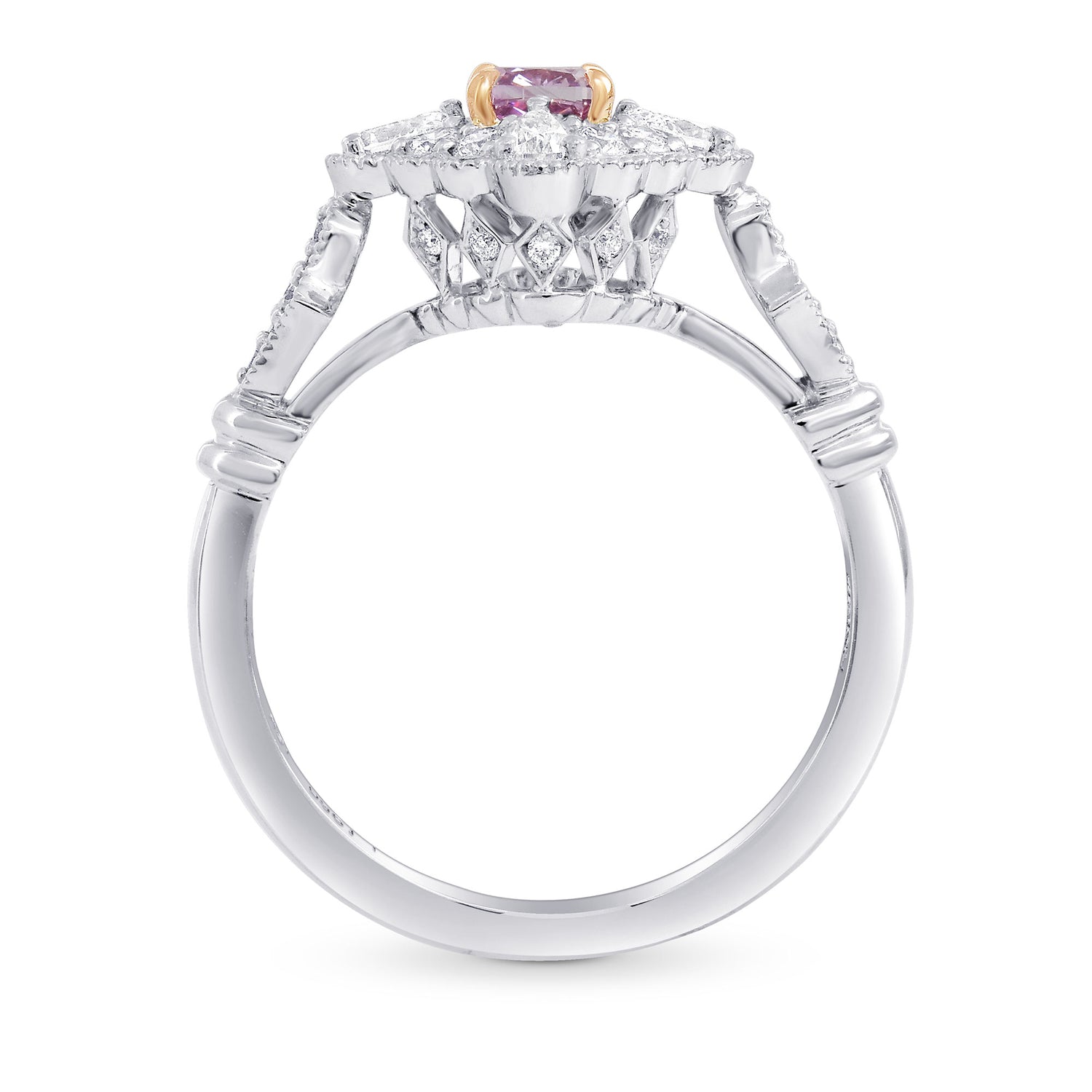 Fancy Intense Pink Purple Diamond Halo Ring